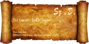 Szimon Dénes névjegykártya
