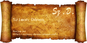 Szimon Dénes névjegykártya
