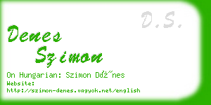 denes szimon business card